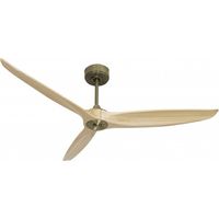 Bolt, Ventilateur déstratificateur d'air, moteur laiton pales bois clair 166 Cm, 100 % efficace été/hivers, sans lampe