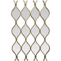 Miroir zig zag en 4 parties métal doré 96,5x62cm