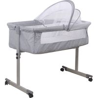Lit cododo bébé 2 en 1 – Hauteur réglable – Berceau en lin coton – Matelas anti-compression 3D – Portable avec roulettes – Wyctin
