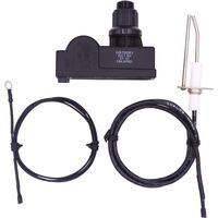 Fire Pit Igniter, Push Button Ignition Kit for Fire Pit Gas Burner with Durable Button 2 Outlet Igniter and Ignition Wire and 36" Ground Wire, AAA Battery Type