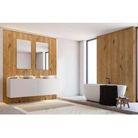 Roth – Panneau décoratif mural VIPANEL pour salle de bain – Aluminium composite – Chêne sauvage finition velours 100 x 255 cm – Étanchéité et résistance