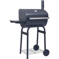 Gril barbecue au charbon avec étagère-Barbecue à charbon inférieure Noir