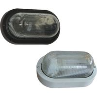 Plafonnier Sovil ovale en polycarbonate noir 40W E27 cm20,5x9,2X12h IP44 pour exte'rieur