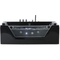 Beliani – Baignoire balnéo 170 cm en acrylique noir – 2 appuie-tête confort – 10 jets de massage – Éclairage LED sous-marin