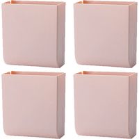 Scatola di Archiviazione per Telecomandi, 4 Pezzi, Installazione senza Fori su Scrivania o Parete (Rosa)