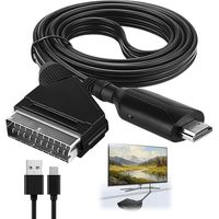 Scart-zu-HDMI-Adapter, Scart-zu-HDMI-Konverter mit HDMI-Kabel, Audio-/Video-Konverter, All-in-One, 1080p/720p für HDTV, Set-Top-Box, VHS, Xbox, PS3, Sky, DVD, Blu-ray, Plug & Play