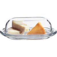 Mantequera de cristal, recipiente para mantequilla con tapa, cristal clásico