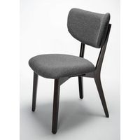 Sedia legno moderna imbottita - Telaio MONOBLOCCO Faggio tinto MOKA - Rivestimento tessuto BOUCLE 3 colori - SURI Wood Colore Grigio caldo