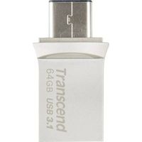 Transcend JetFlash 890 64GB unità flash USB USB Type-A / USB Type-C 3.2 Gen 1 (3.1 Gen 1) Nero, Argento