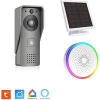 Portero de Video - KYF - Wifi - Recargable con panel solar - Timbre interior y Tarjeta SD de 16Go