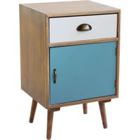 Multicolor -Holz -Nachtkabine mit 1 Schublade und 1 Anta -Creme