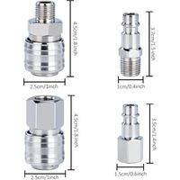 Set aus 10 Kompressor-Anschlüssen – 1/4" BSP – Druckluft-Schnellkupplungen – Für Kompressorschläuche und Druckluftwerkzeuge