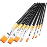 Kit de 8 Brosses en Nylon pour Peinture Acrylique et Aquarelle Artistique