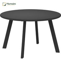 HOMAIRE Beistelltisch Balkontisch Metall Rund Kaffeetisch Wetterfest Gartentisch Schwarz