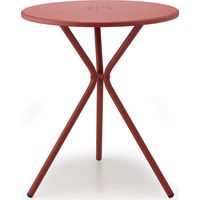 Table de jardin, Table ronde extérieur Leo Rouge en Metal, Scab design
