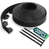 Vounot – Bordure de jardin flexible 10M en PE noir – Hauteur 5cm – Épaisseur 4mm – 30 piquets inclus pour installation rapide