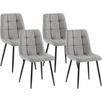 Set di 4 sedie da pranzo in tessuto Antibes grigio chiaro