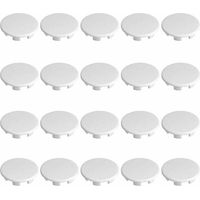 Cyclingcolors – Pack de 20 cache trou en plastique blanc 18 mm – Pour bois dur – Bouchon de protection pour meubles et cloisons – Installation facile