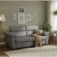 Dmora - Sofá cama 2 plazas Seui, Sofá convertible para salón, acolchado, desenfundable, calidad 100% Made in Italy, 185x95 h100 cm, Gris