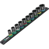 Wera Impact Socket Set 3/8 Drive 10pc 9607 Magnetic Rail Impaktor 1 10-24mm 05005451001