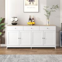 Buffet Meuble de Rangement Bahut Blanc MDF