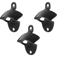 Lot de 10 ouvre-bouteilles muraux en alliage de zinc, noirs, pour bars, karaokés et hôtels.