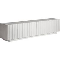 Meuble TV Mulcey blanc design contemporain en ciment - Blanc pur élégant contemporain ciment