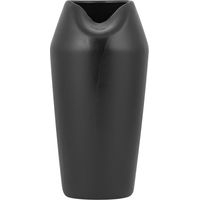 Beliani – Vase décoratif en grès noir 33 cm – Design contemporain abstrait – Pour bouquets et fleurs séchées – Élégance moderne