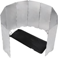 Folding Stove Windscreen 10 Plates Aluminum Camping Cooker Stove Windshield with Storage Bag