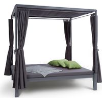 Senator Lounge Gartenliege 188x208x205cm Sonnendach Polyester Stahl grau