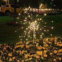 blanc chaud,Feux d'artifice solaires à 150 LED,décorations de jardin, étanches, pour allée, paysage, pelouse