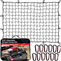 Filet de chargement pour camionnette – 4 x 6 pi (jusqu’à 8 x 12 pi), maille élastique renforcée avec 12 mousquetons métalliques, idéal pour SUV et remorques