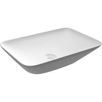 Lavabo rettangolare da appoggio senza foro - 55x36 cm, bianco