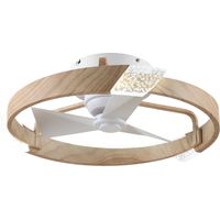 Parrot Uncle 51 cm LED-Deckenventilator, dimmbar, 3 Farbtemperaturen, 6 Geschwindigkeiten, leiser Ventilator mit Umkehrfunktion und Fernbedienung, für Schlafzimmer und Wohnzimmer