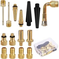 Gonfleur,Adaptateur de valve de vélo 15 pièces avec boîte Conversion de valve anglaise Valve française AV DV SV Adaptateur d'aiguille à bille pour vélo automatique, ballon, recharge d'air-