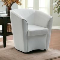 Dmora – Fauteuil relax en éco-cuir blanc – Dimensions 70x60x74 cm – Structure en acier et pieds en bois massif – Confort optimal et durable - 70x60h74