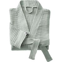 Peignoir kimono mixte Gaze de coton unie Gaïa - Gaïa Eucalyptus - Taille L/XL - Gaia Eucalyptus -