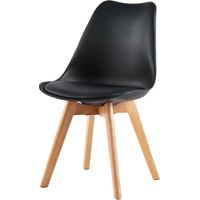 Dining Chairs Designer Side Chairs Wooden Legs Office Home Commercial EVA BLACK 1