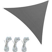 Rebecca Mobili Toile Solaire Triangulaire Polyéthylène Gris avec Cordes 5x5x5