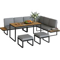Outsunny Patio Furniture Set Modular 6 Pieces Grey