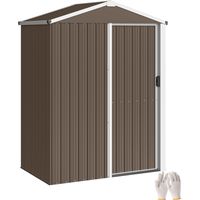 Abri de jardin métallique 1,1 m² 136x87x179 cm toit en pente porte coulissante verrouillable abri jardin extérieur