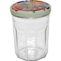 Pack Confitureros Frutales 6 tarros de vidrio 385 ml decorados con frutas