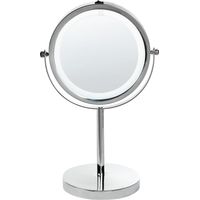 Specchio da Tavolo con Luci LED per Makeup ø 20 cm Argento Verdun