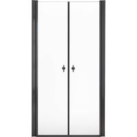 Home Deluxe - Puerta batiente cristal transparente LAVEA negro Medidas: 110 x 195 cm