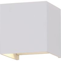 Applique da esterno Up and Down luci da esterno Applique LED da esterno, cono di luce orientabile, alluminio bianco, LED 5W 700Lm bianco caldo, LxPxH 10x10x10 cm