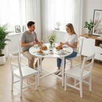 Table de salle à manger pliante, table extensible gain de place, blanche