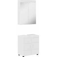 vidaXL Bathroom Furniture Set TULUM 2 pcs High Gloss White