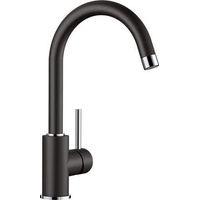 Blanco Mezclador MIDA en Silgranit con cuello de cisne giratorio 360°, negro (526145)