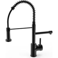 Ellsi Multiuse 3-in-1 Matt Black Finish Hot Water Kitchen Tap Mixer