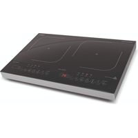 CASO ProGourmet 3500 - Piastra a induzione doppia mobile, 3500 W Powersharing, 60-240 °C, 4 funzioni, timer 180 min, pentole fino a 24 cm, vetro ceramica